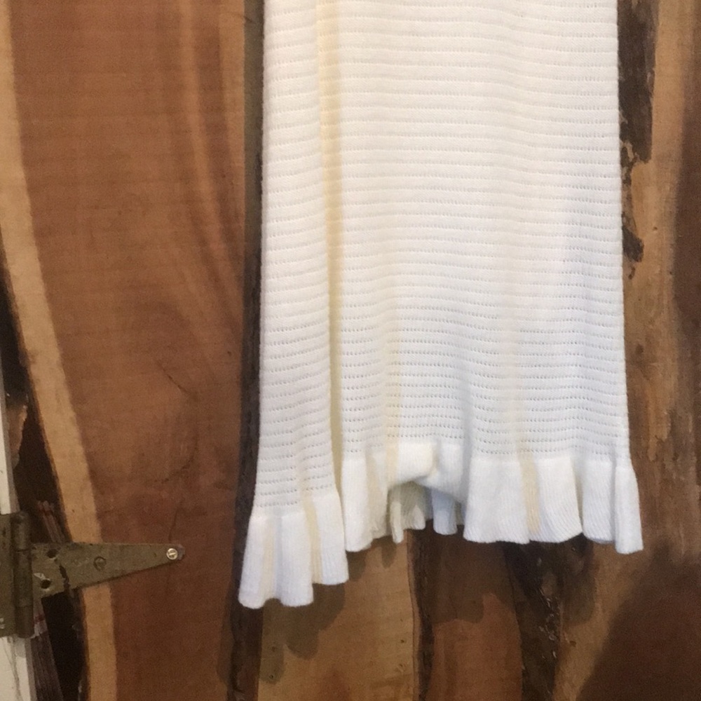 HOUSE OF HARLOW 1960 NWT Little White Knit Dress Flutter Midi Easter Summer - Picture 5 of 14